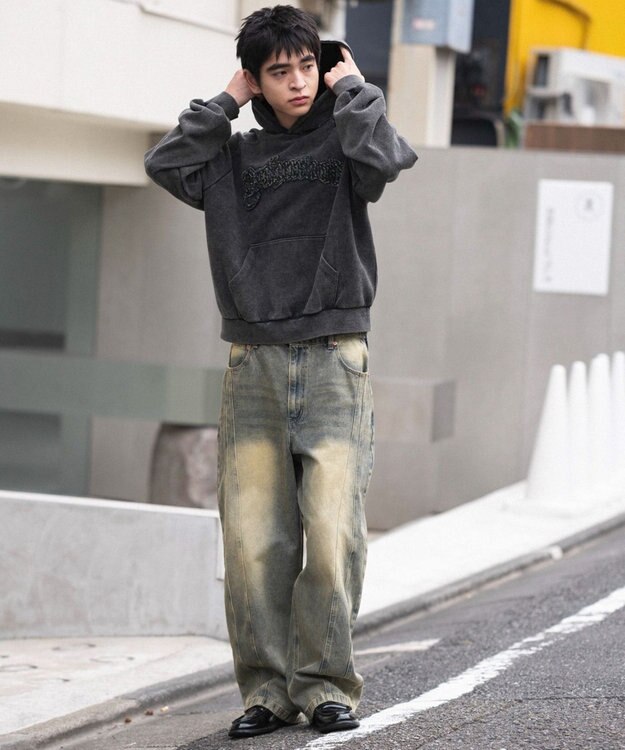 WEGO ショートグラフィックプルパーカー ブラックその他