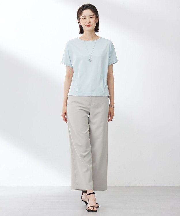 J.PRESS LADIES 【洗える】Crispyツイル ストレート パンツ ベージュ系