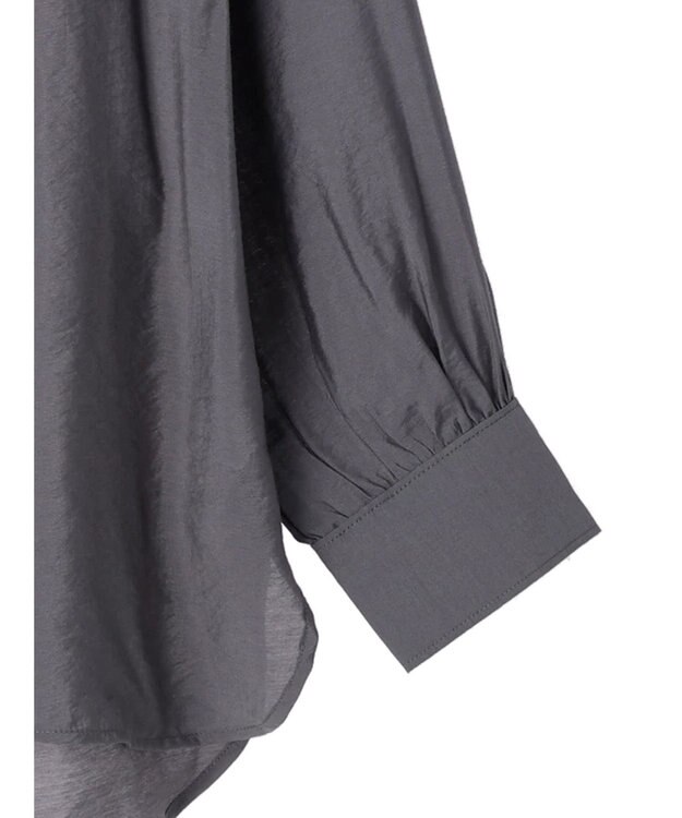 Green Parks バンドカラーシアーシャツ Charcoal Gray