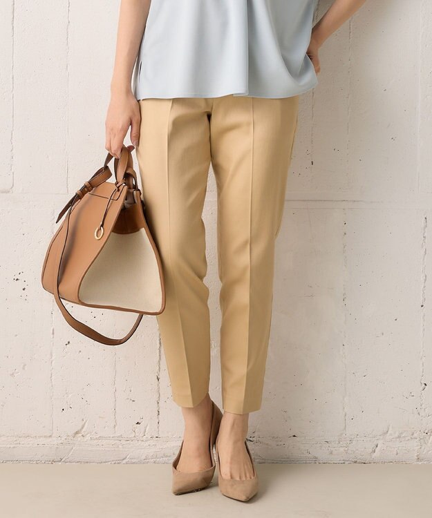 組曲 【WEB限定】ストレッチテーパード パンツ ベージュ系