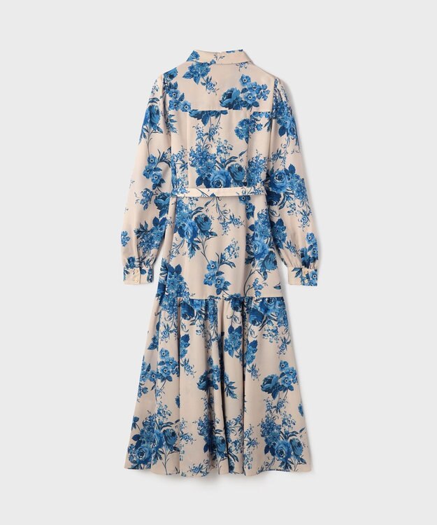 GRACE CONTINENTAL ブーケフラワープリントワンピース ベージュ