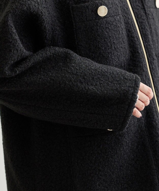 Green Parks ノーカラーＺＩＰジャコット Black