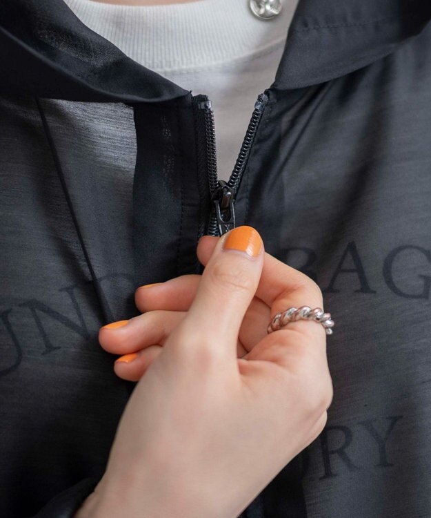 WEGO シアードロストショートパーカー ブラック