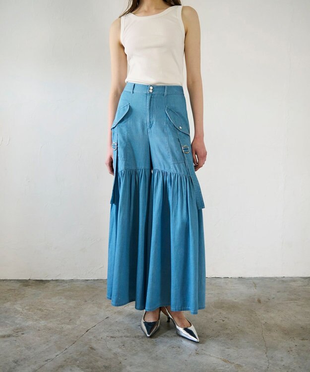 GRACE CONTINENTAL ワークワイドパンツ インディゴ