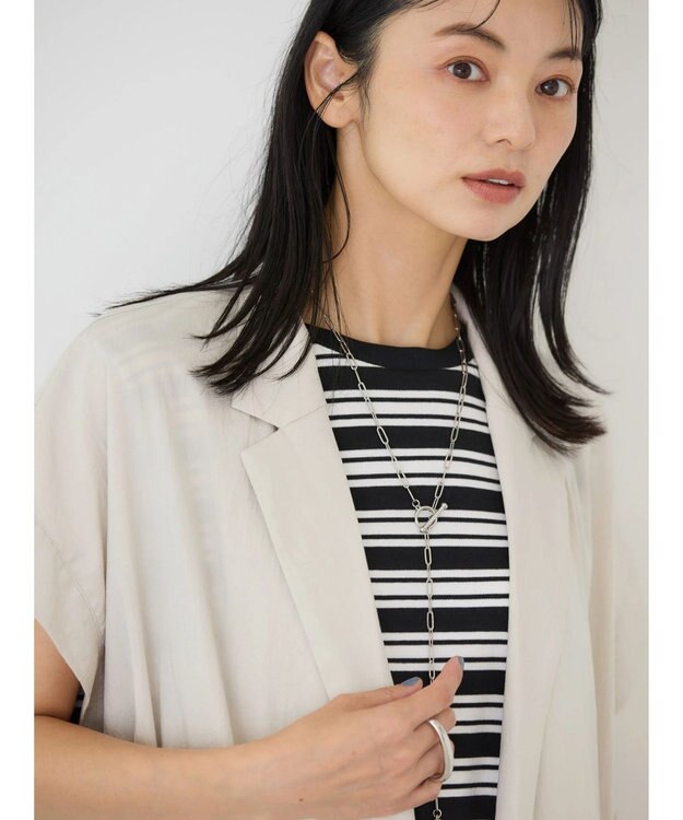 AMERICAN HOLIC 接触冷感Ｗボタンジレ Gray Beige