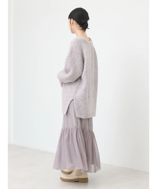 earth music&ecology ふわふわメランジチュニック Lavender