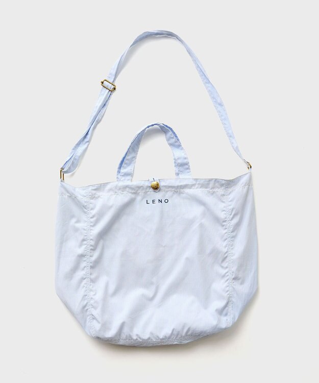LENO NEWS PAPER BAG CANDY STRIPE / ニュースペーパーバッグ SAXE BLUE