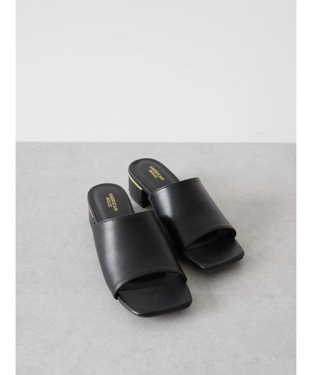 AMERICAN HOLIC スクエアトゥサンダル Black