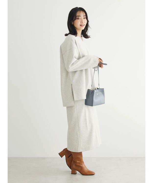 Green Parks 圧縮ポンチキーネックチュニック Ivory