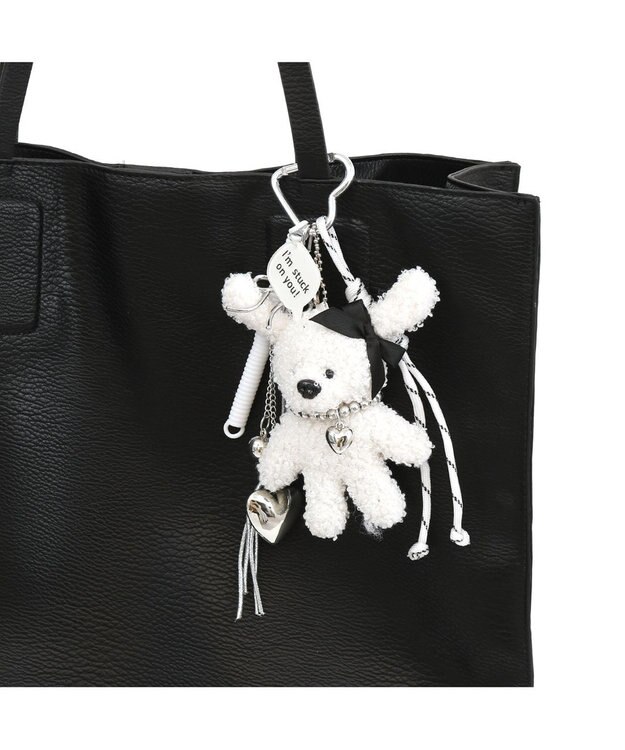 UNBILLION カシュカシュ cachecache / クマハートカラビナチャーム ホワイト