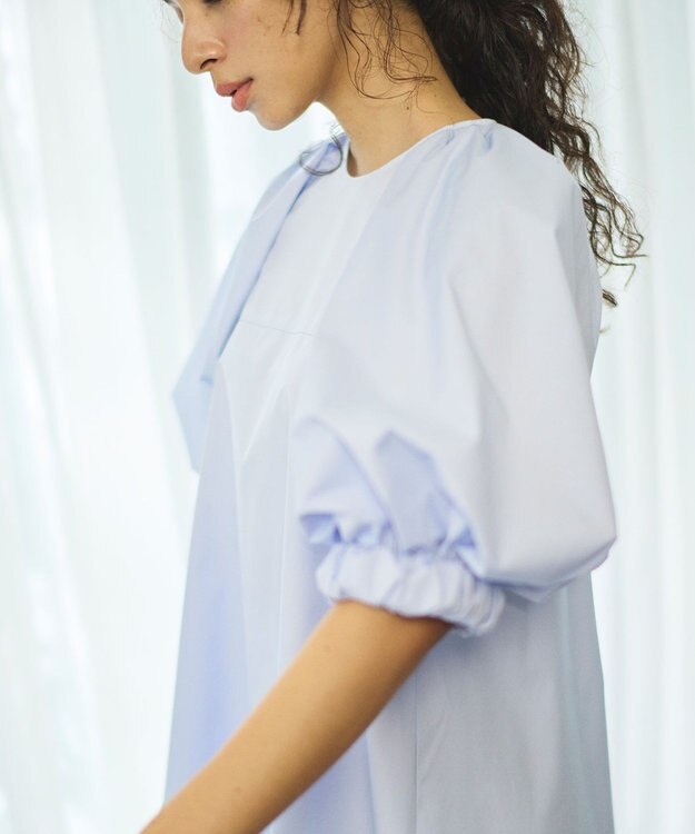 #Newans サークルスリーブAラインブラウス ライトブルー