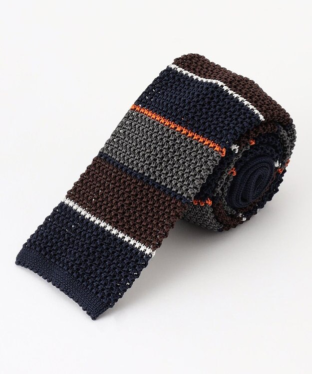 J.PRESS MEN 【J.PRESS KNIT TIE COLLECTION】ストライプ ニットネクタイ ブラウン系2