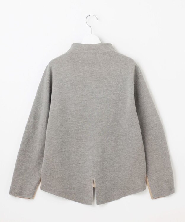 自由区 【セットアップ対応・洗える】ウールミラノボトルネック ニット モカ×ライトグレー