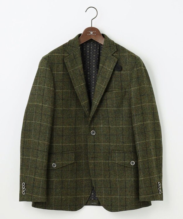 JOSEPH ABBOUD 【ツィード/UKファブリック】 ツイード　ウィンドーベン ジャケット カーキ系4