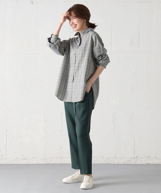 ANY 【UVカット/抗菌防臭/速乾】エニィファンクション　カシュクールシャツ グレンチェック