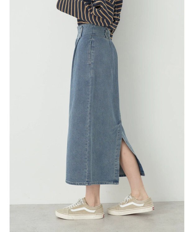 earth music&ecology デニムナロースカート Medium Indigo