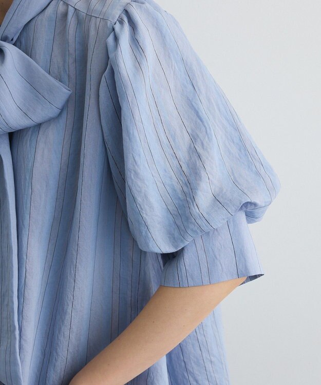 Green Parks ２ＷＡＹボウタイバルーンスリーブブラウス Sax