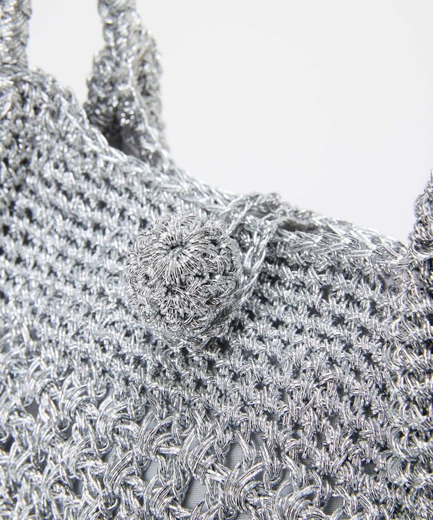 TOPKAPI 【TREASURE TOPKAPI】メタリック ラウンド トートバッグ シルバー