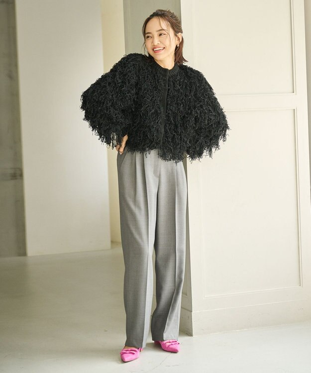 #Newans 2タックセンタープレスパンツ ライトグレー