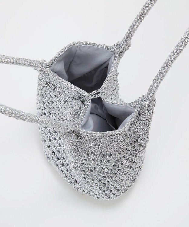 TOPKAPI 【TREASURE TOPKAPI】メタリック ラウンド トートバッグ シルバー