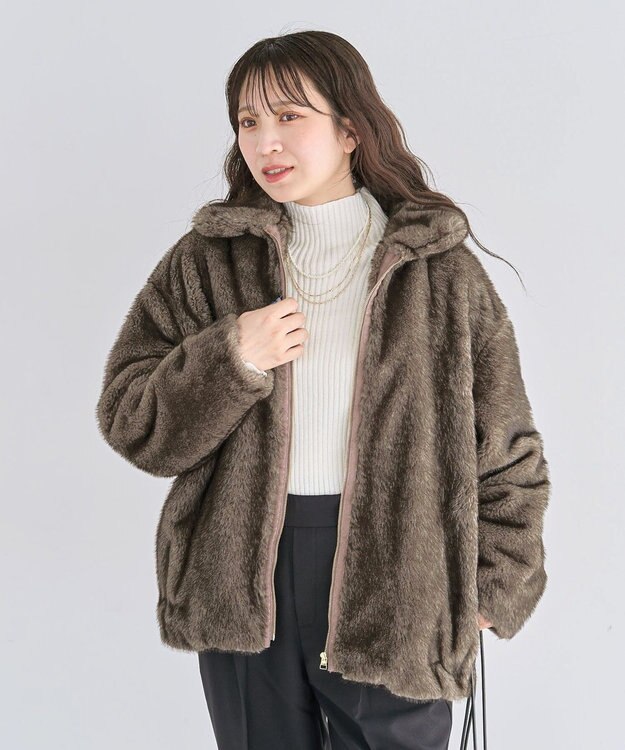 Green Parks ・Ｐｅｔｉｔ　Ｆｌｅｕｒ　ボトルネックリブニット Off White