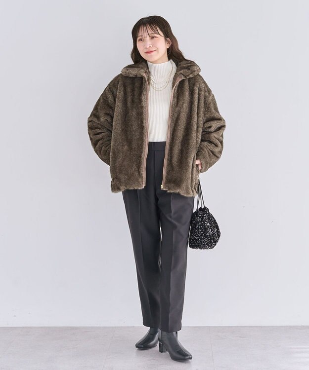 Green Parks ・Ｐｅｔｉｔ　Ｆｌｅｕｒ　ボトルネックリブニット Off White