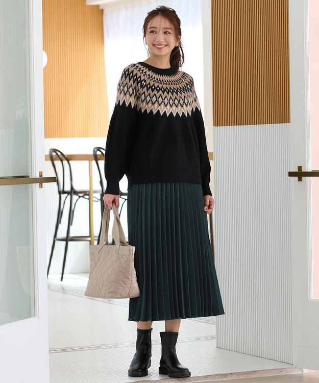 ANY 【洗濯機可能】フェザー求心ニット ブラック