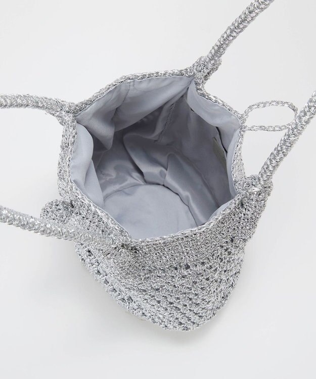 TOPKAPI 【TREASURE TOPKAPI】メタリック ラウンド トートバッグ シルバー