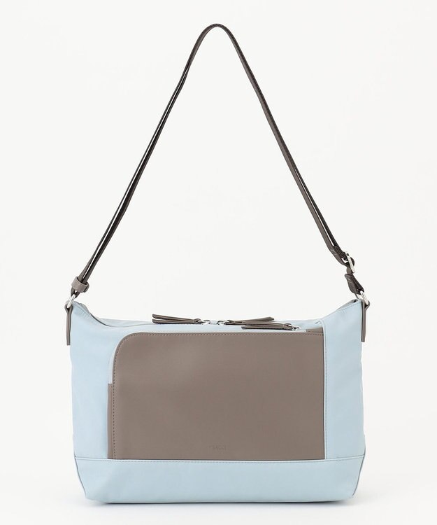 Y'SACCS ナイロン×リサイクルレザー　コンビマルチショルダー ライトブルー