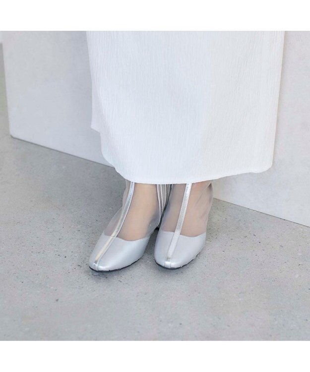 MODE ET JACOMO <noyau>ブロックヒールチュールブーツ シルバー