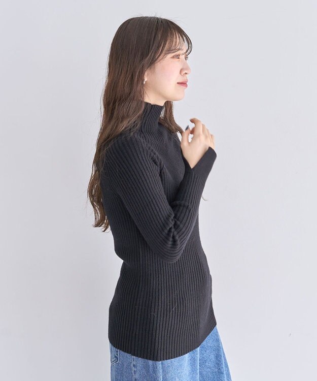 Green Parks ・Ｐｅｔｉｔ　Ｆｌｅｕｒ　ボトルネックリブニット Black