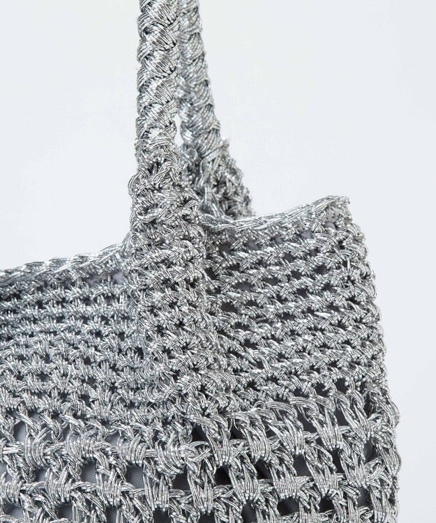 TOPKAPI 【TREASURE TOPKAPI】メタリック ラウンド トートバッグ シルバー