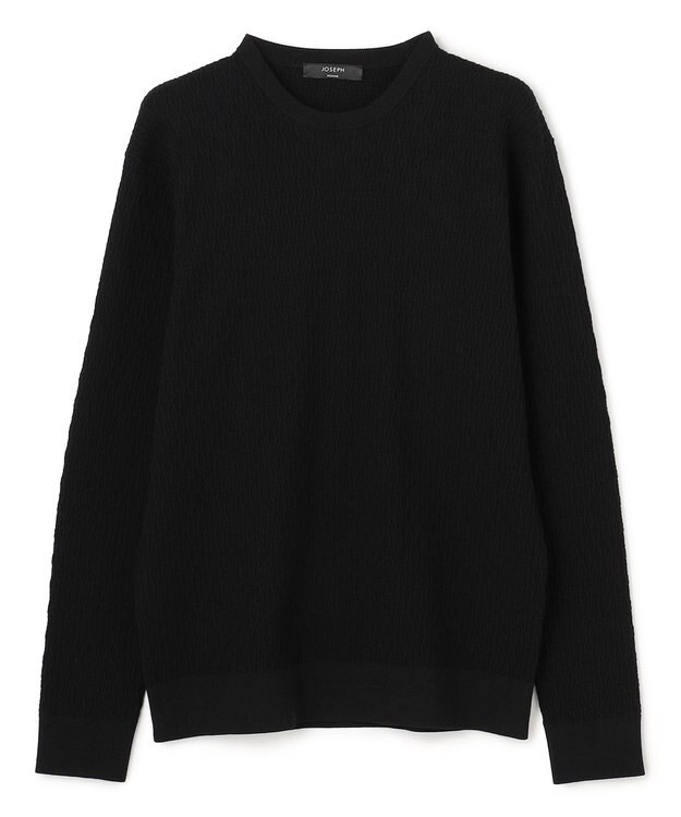 JOSEPH HOMME 【新柄】 ヴィスコースリンクス　クルーネックニット ブラック系