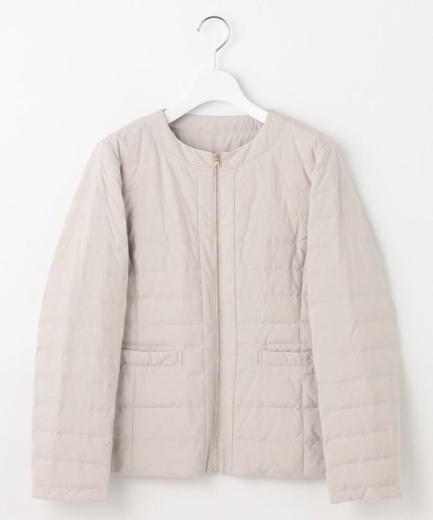 自由区 【カタログ掲載】ライトダウンリバーシブルノーカラー ジャケット グレージュ