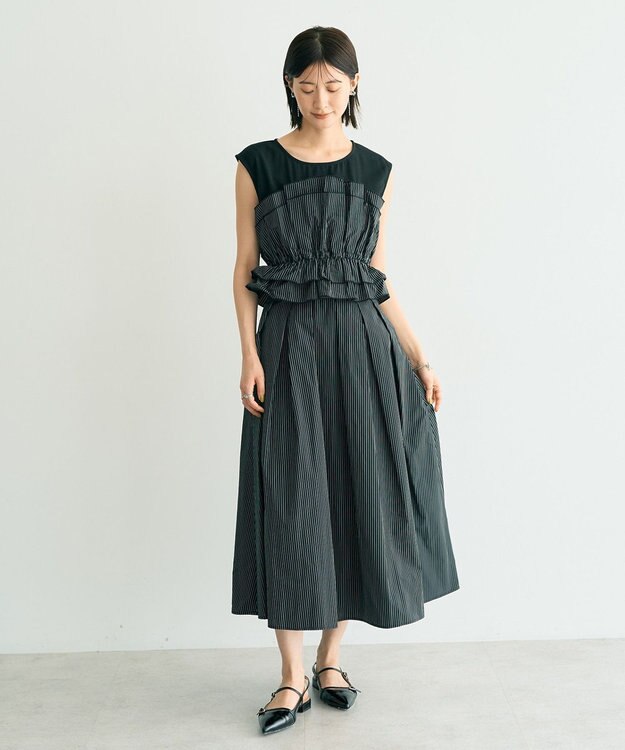 YECCA VECCA タックフレアスカート Dot