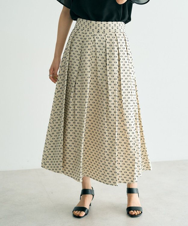 YECCA VECCA タックフレアスカート Dot