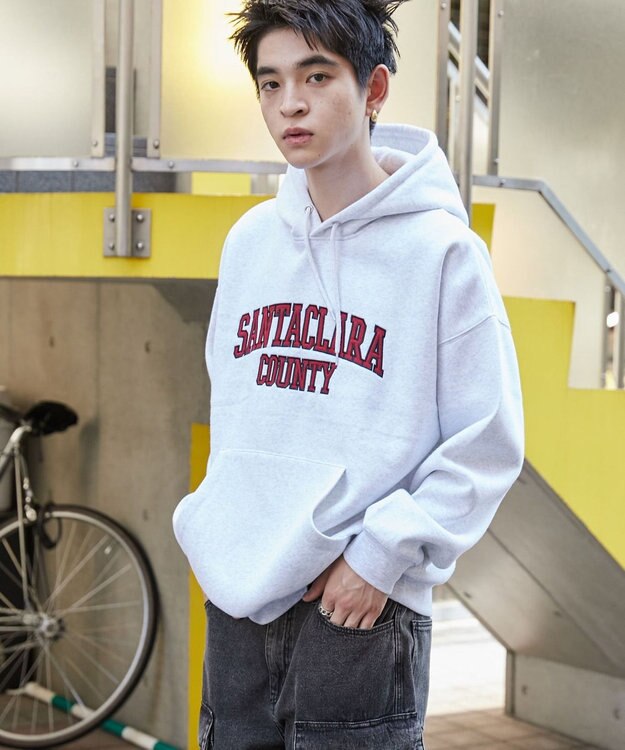 WEGO ワッペンロゴパーカー アッシュグレー