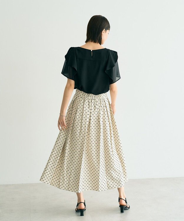 YECCA VECCA タックフレアスカート Dot