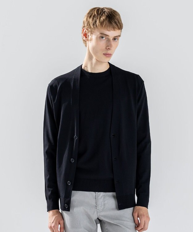 JOSEPH HOMME 【ストレッチ】リュクスレーヨン　カーディガン ブラック系