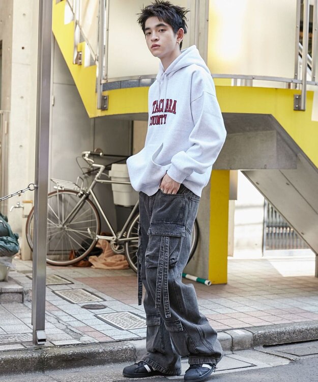 WEGO ワッペンロゴパーカー アッシュグレー