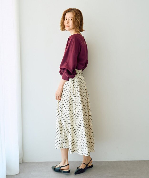 YECCA VECCA タックフレアスカート Dot