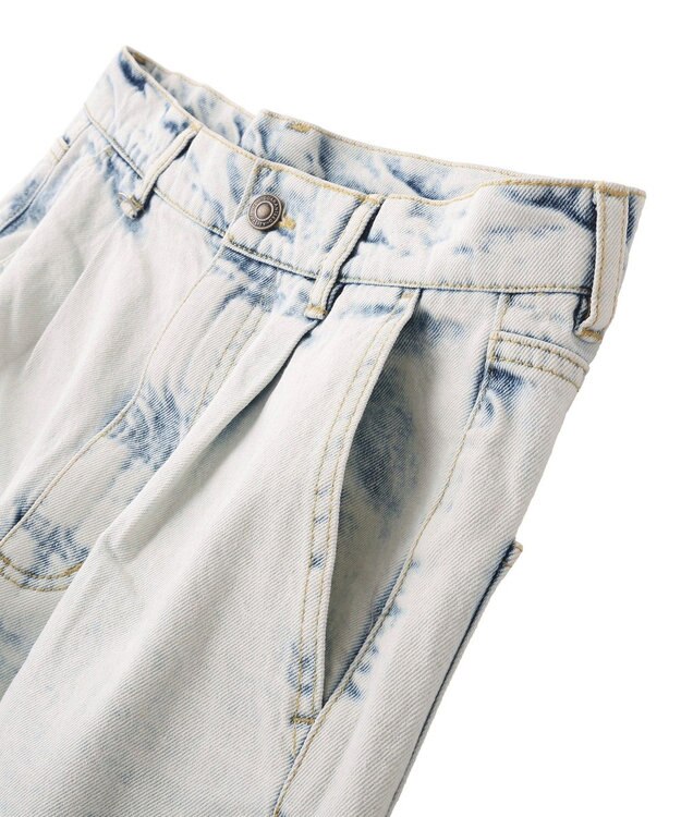 CRAFT STANDARD BOUTIQUE ハイブリーチケミカル加工デニムワイドパンツ Light Indigo