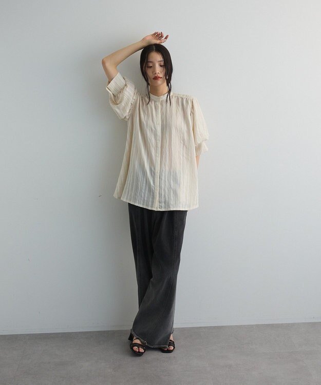 Green Parks ２ＷＡＹボウタイバルーンスリーブブラウス Off White