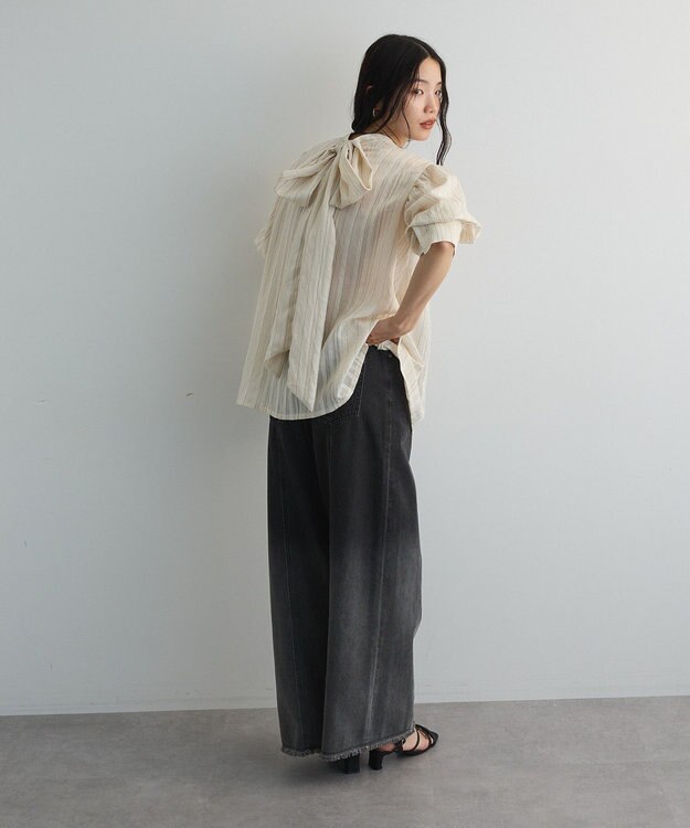 Green Parks ２ＷＡＹボウタイバルーンスリーブブラウス Off White