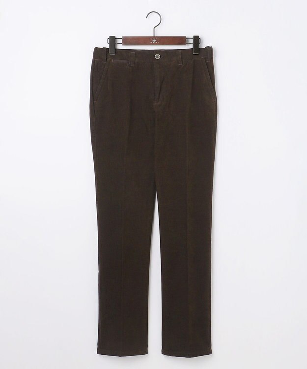 JOSEPH ABBOUD 【ウエストも伸びる！/暖かパンツ/オーガニックコットン使用】ライスコールストレッチパンツ ダークブラウン系