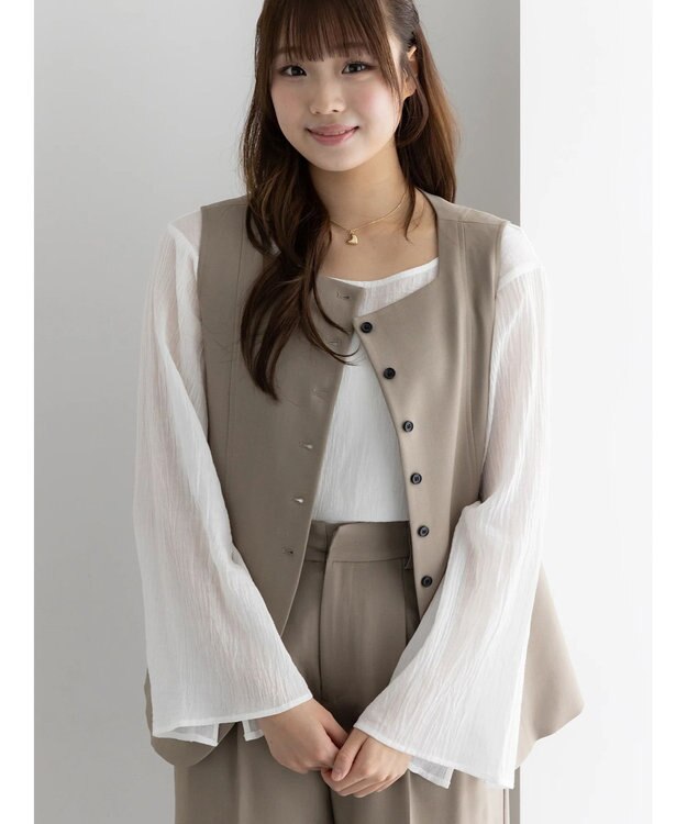 Te chichi スクエアネックジレ【AOYAMA FASHION ASSOCIATION × Te chichi】 モカ