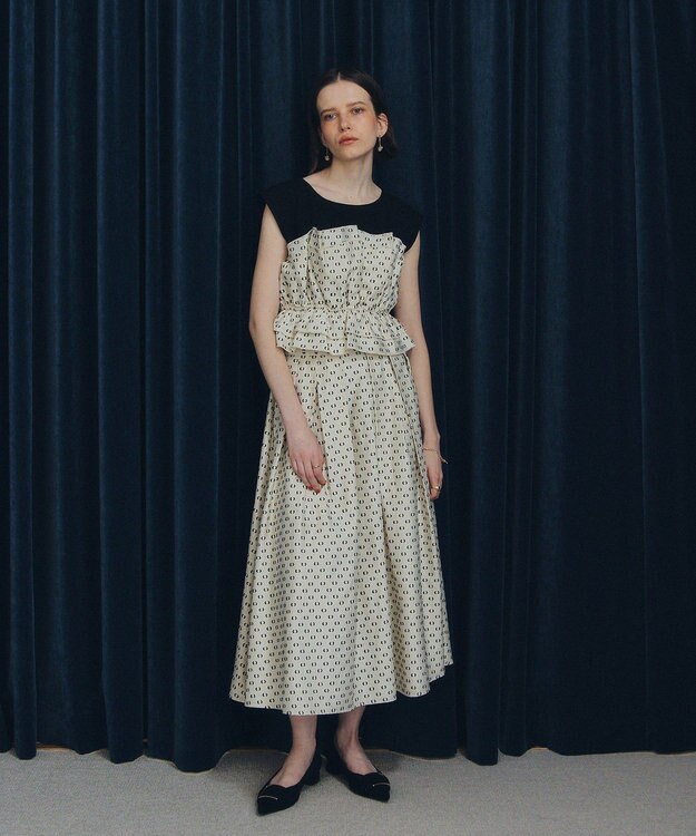 YECCA VECCA タックフレアスカート Dot