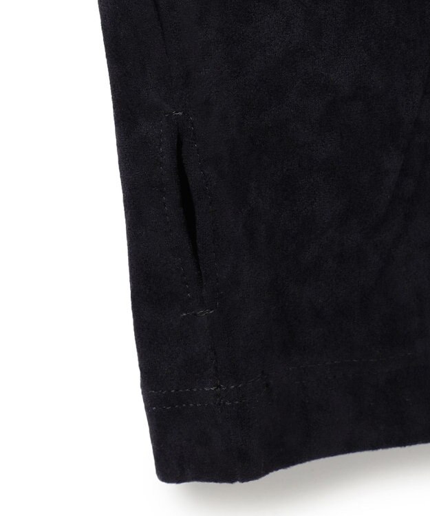 BEIGE， 【洗える・BAILA掲載】BUTLER / ストレッチベロアボートネックカットソー Black