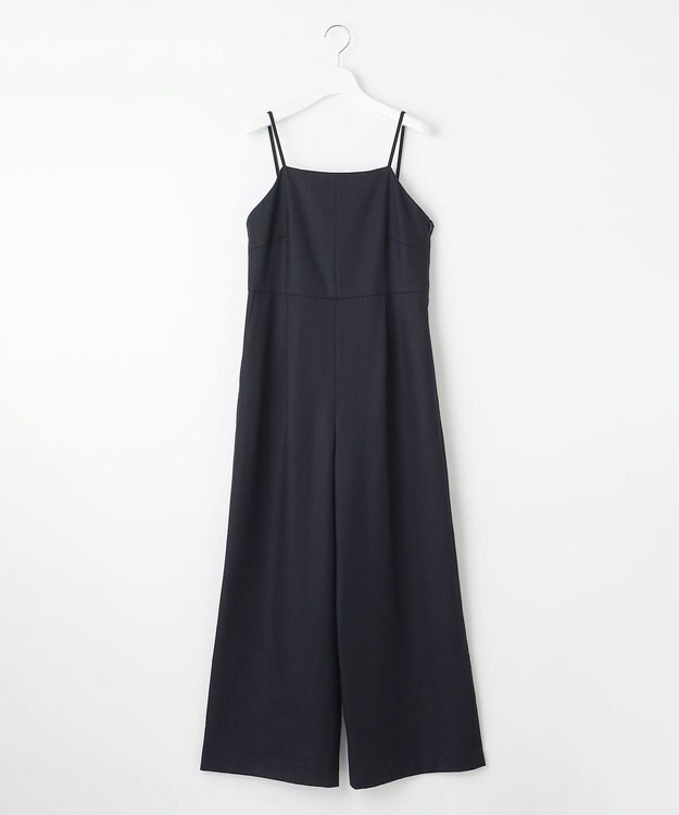 自由区 【洗える】ウォッシャブルウールサキソニー コンビネゾン ネイビー