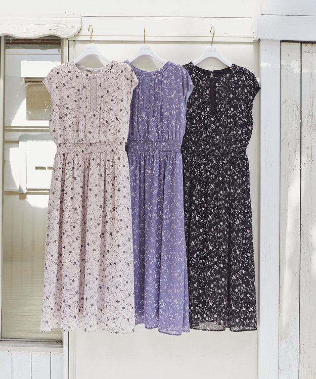 ANY SIS 【美人百花6月号掲載】フラワーブルームプリント ワンピース アイボリー系